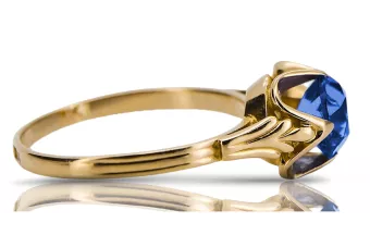 Vintažinis stilius Žiedas Sapyras 14k geltono aukso vrc023y